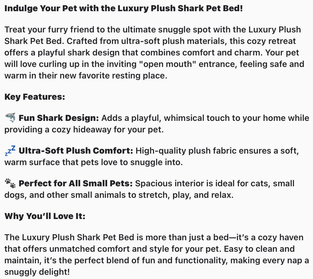 Luxury Plush Shark Pet Bed