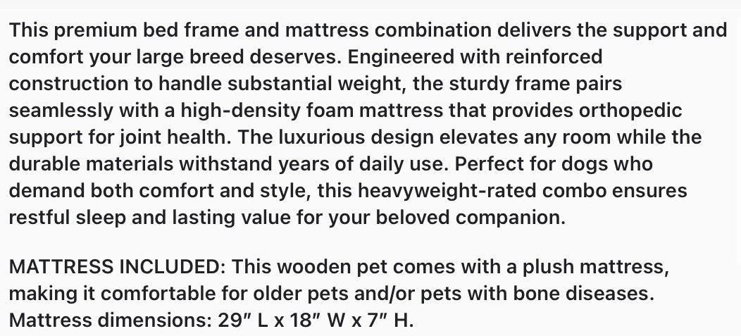 Bed Frame + Matress Combo